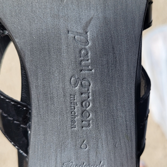 Paul Green Leather Munchen Low Kitten Heel Sandals Black Y2K Size 6 - Picture 9 of 12